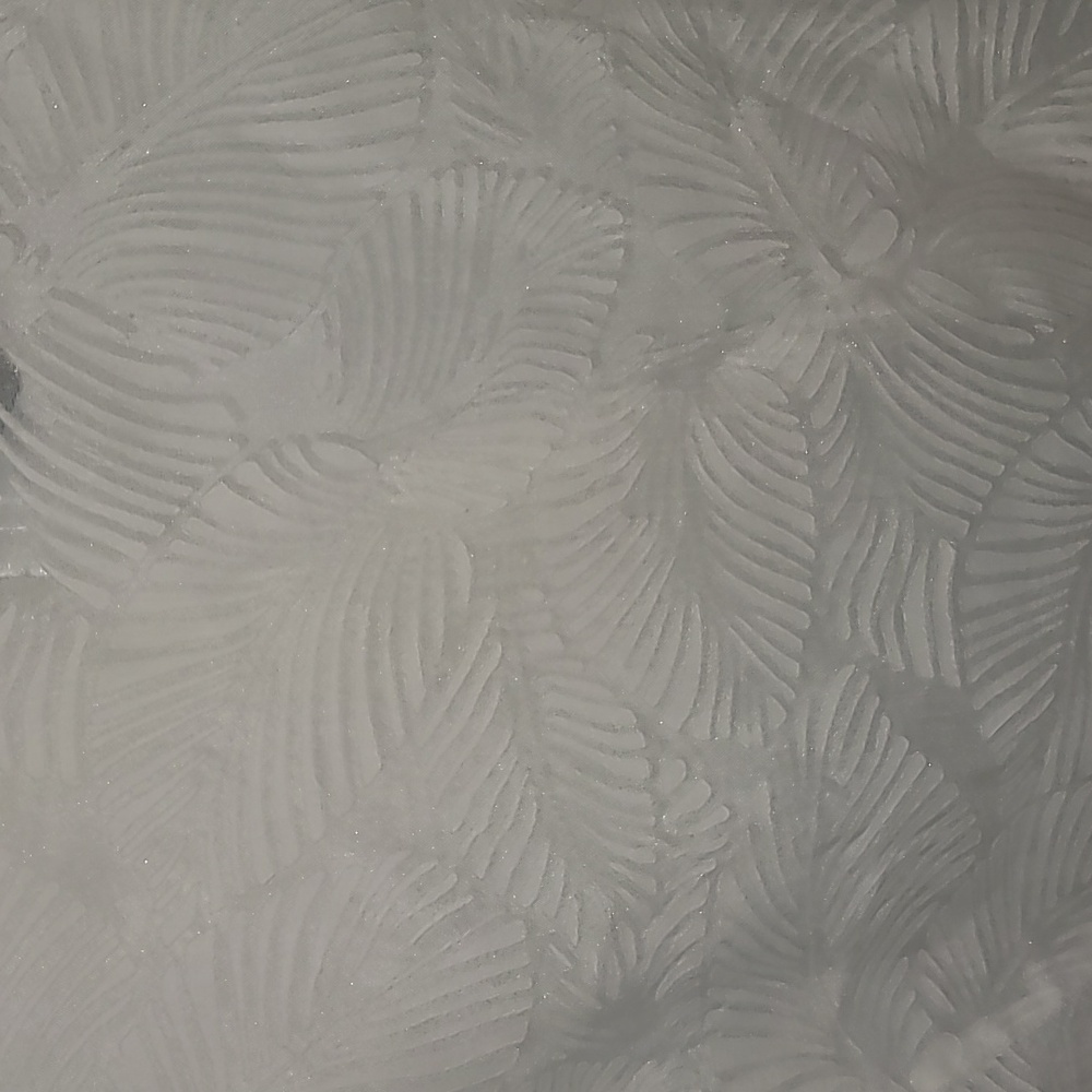 Apostrophe White Short Sleeve Button-Up Blouse with Subtle Leaf Jacquard - Picture 6 of 6